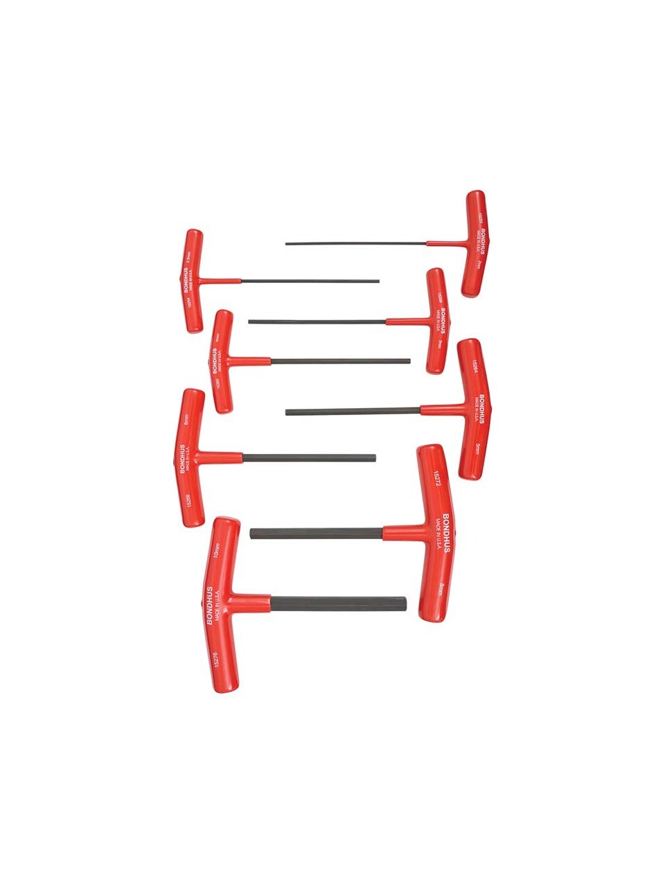 Bondhus 15287 Metrik Ölçü T Sap Allen Anahtar Seti Proguard İzole 8 Parça Boy 152Mm