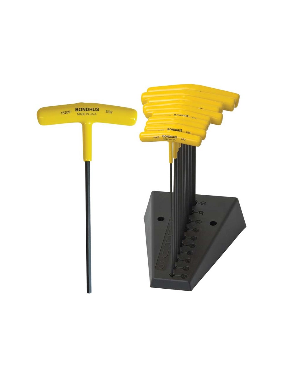 Bondhus 15390 İnç Ölçü T Sap Allen Anahtar Seti Proguard İzole 10 Parça Boy 229Mm Standlı