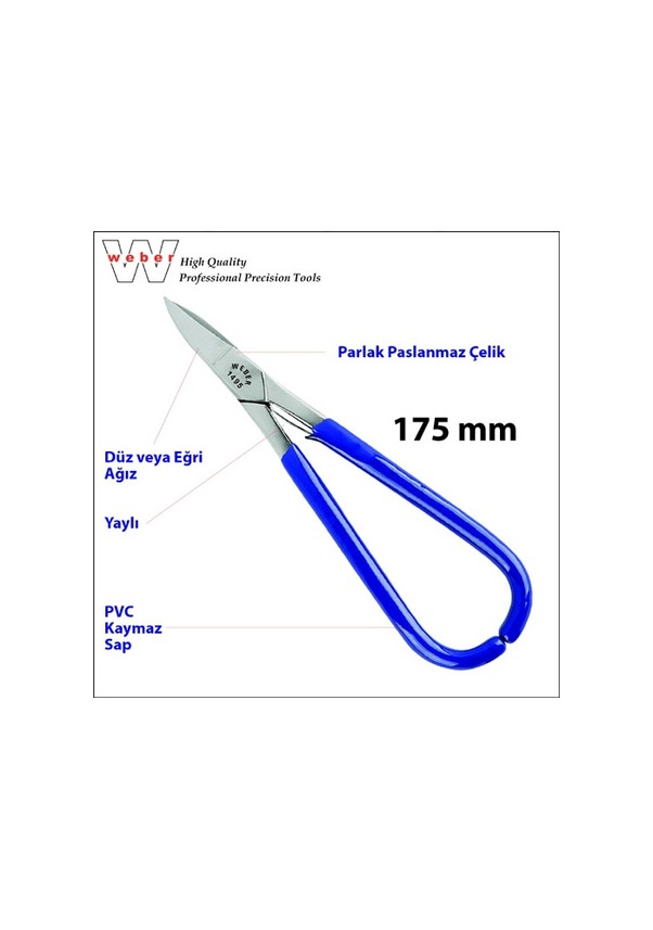 Weber 1494 Kuyumcu Makası Eğri Ağız -Yaylı - 175  MM