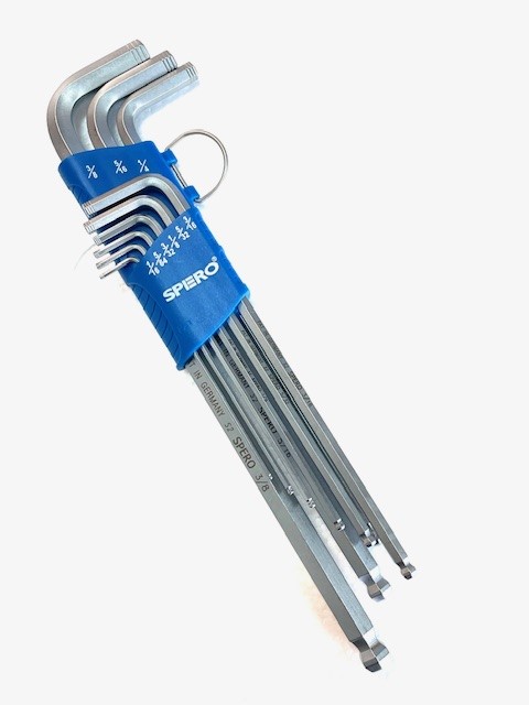 Spero 2003-809SB İnç Top başlı allen anahtar takımı ekstra uzun